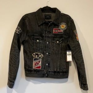 NWT Polo by Ralph Lauren Jean Jacket patch motorcycle jacket